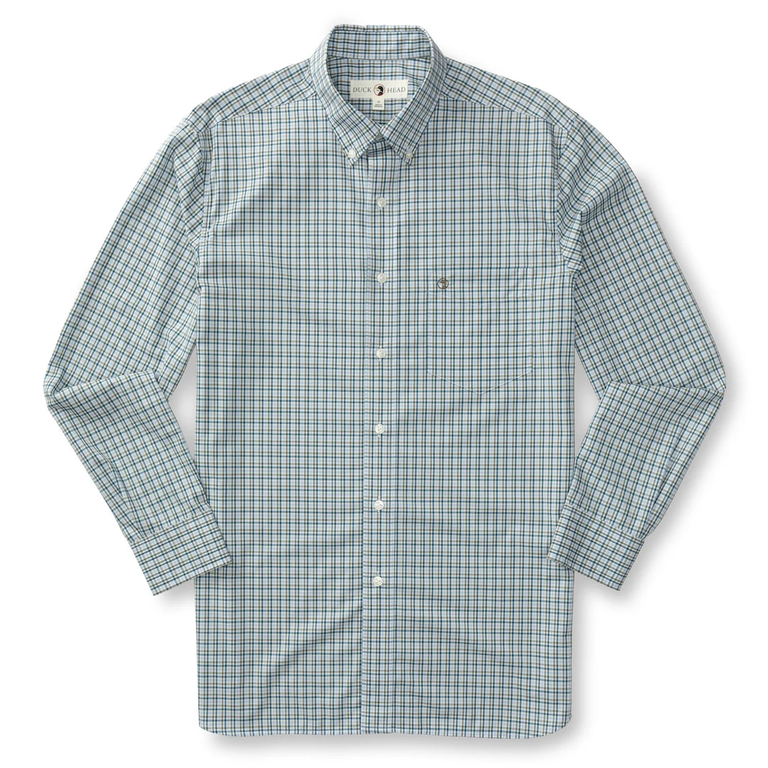 M's LS Performance Poplin Benton Plaid Sport Shirt