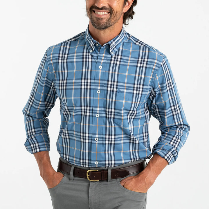 M's LS Performance Poplin Tully Plaid Shirt