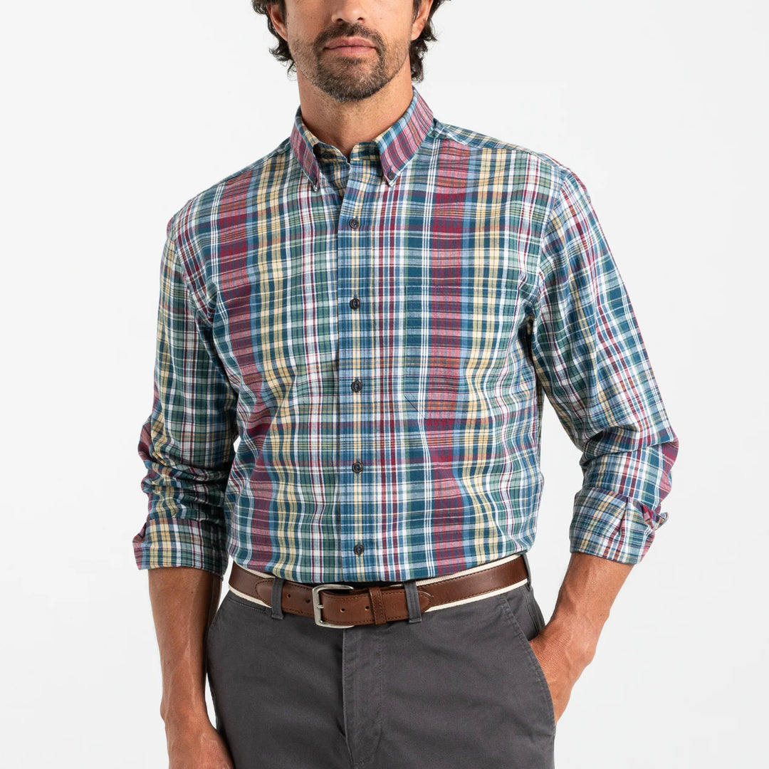 M's LS Cotton Slub Reid Plaid Shirt