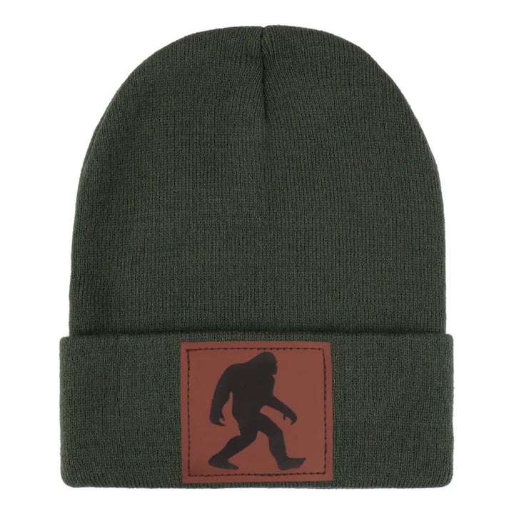 Big Foot Beanie w/Leather Patch, Assorted