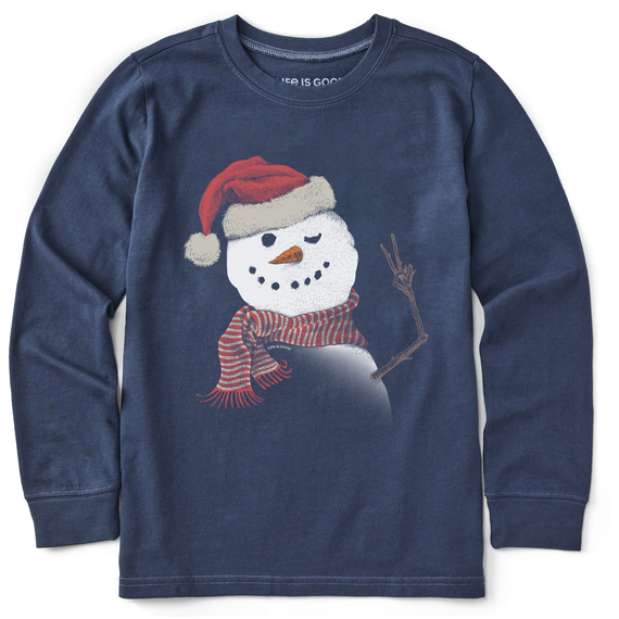 K's L/S Crusher Tee Santa Snowman Peace