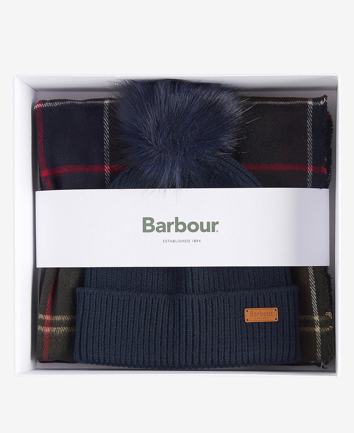 Barbour Dover Beanie & Hailes Scarf Gift Set