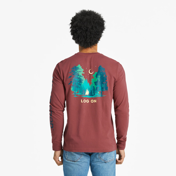 M's L/S Crusher-LITE Tee Log On Campfire