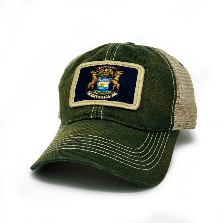 Michigan Flag Patch Trucker Hat