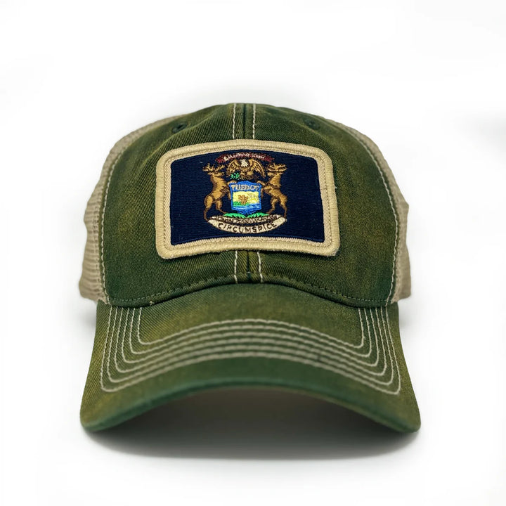 Michigan Flag Patch Trucker Hat