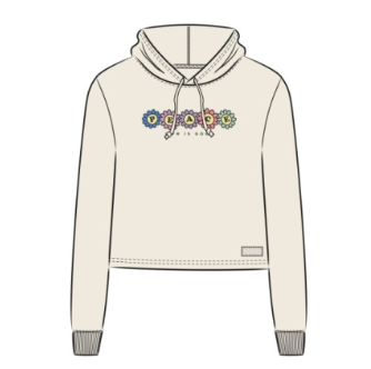 W'S L/S BOXY HOODIE CUTE PEACE DAISIES