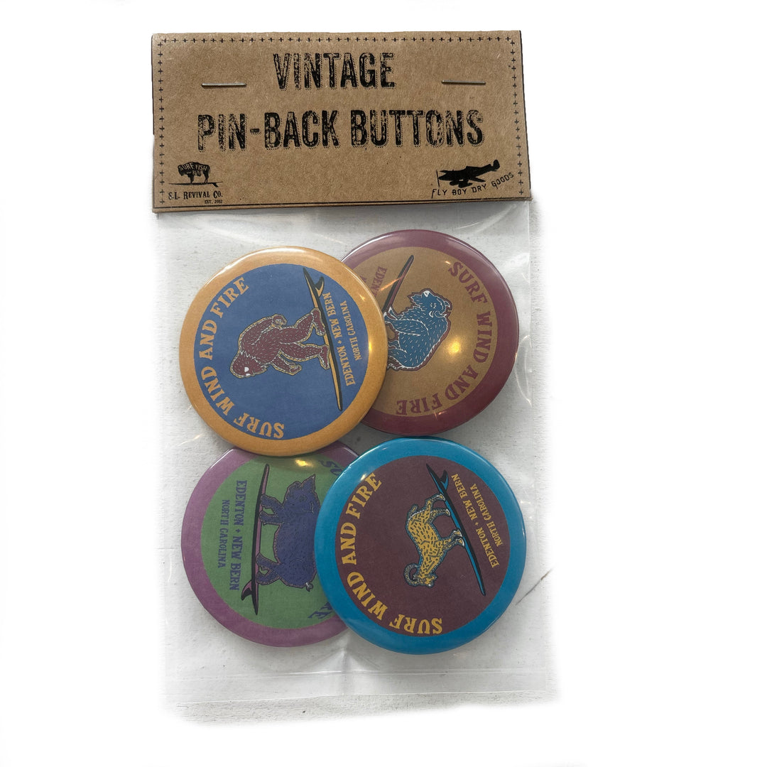 Surfing Animals Pin-back Button Package