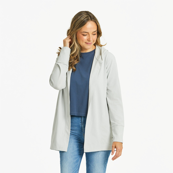 W Crusher-Flex Open Cardigan Solid