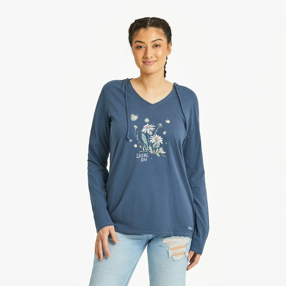 W's L/S Crusher-LITE Hooded Tee Dreamy Shine On Daisies