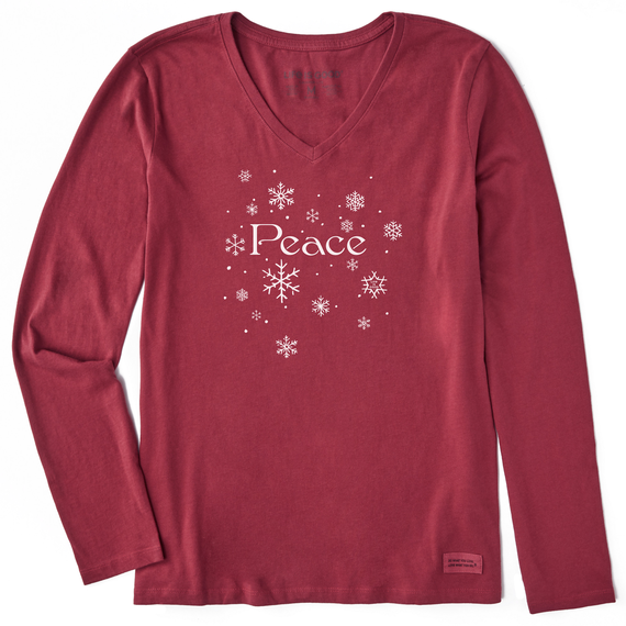 W's  L/S Crusher Vee Peace Snowflakes