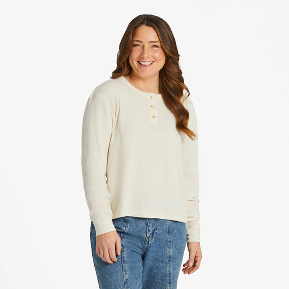 W's Solid Boxy Thermal Henley