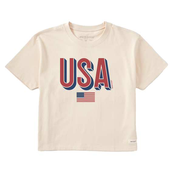 W's USA Flag Boxy Crusher Tee