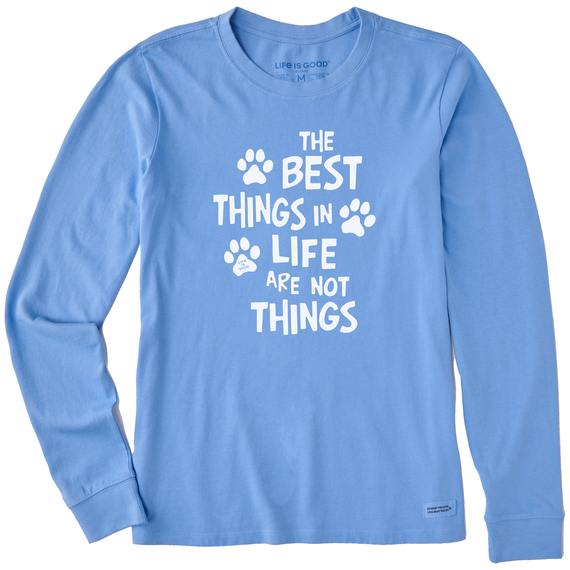 W's Wordsmith Best Things in Life Paws Long Sleeve Crusher Tee