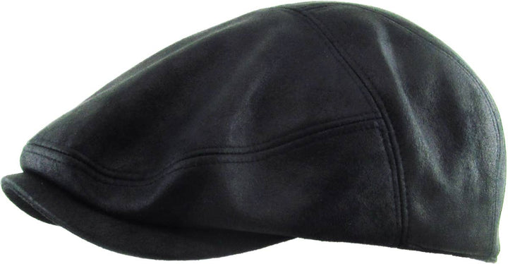 Faux Leather Ascot Ivy Newsboy Hat: COPPER