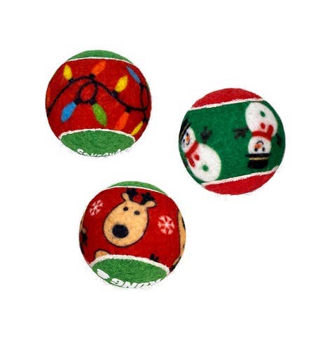 KONG Holiday SqueakAir® Balls 6-pk Md