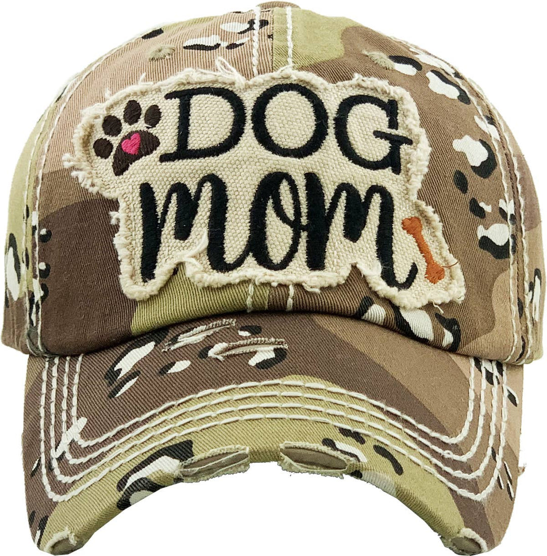 DOG MOM WASHED VINTAGE BALLCAP: PISTACHIO