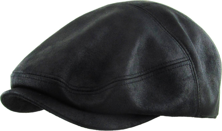 Faux Leather Ascot Ivy Newsboy Hat: COPPER