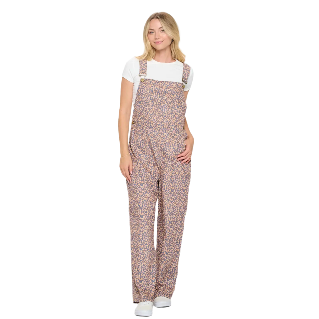 Fall Foliage Print Overall, Purple