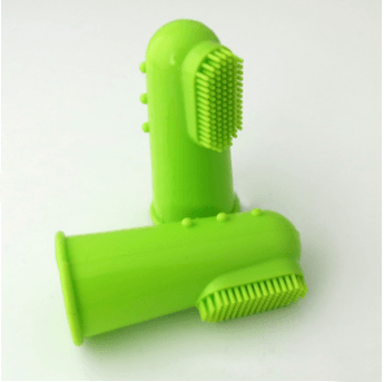 Super Soft Pet Finger Toothbrush: Clear Green