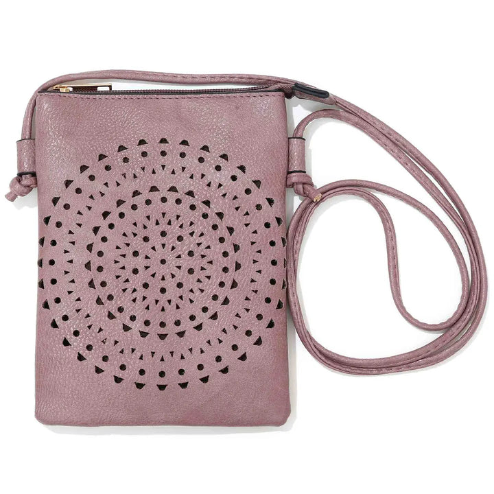 Circle Cut Crossbody Bag with Flip Cover