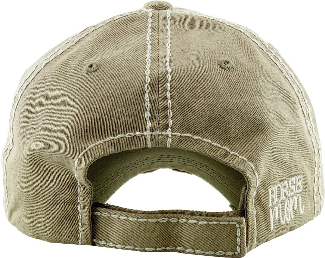 HORSE MOM Washed Vintage Ballcap: TUQ