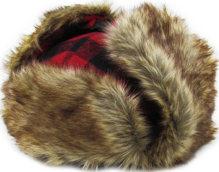 Buffalo Plaid Trapper: RED-BLK