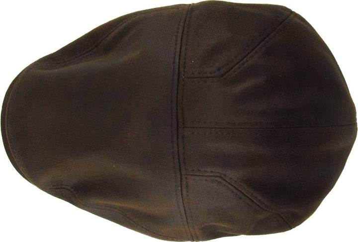 Faux Leather Ascot Ivy Newsboy Hat: COPPER