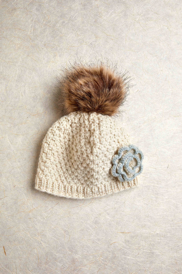 Kids Chantilly Ecru Knit Beanie