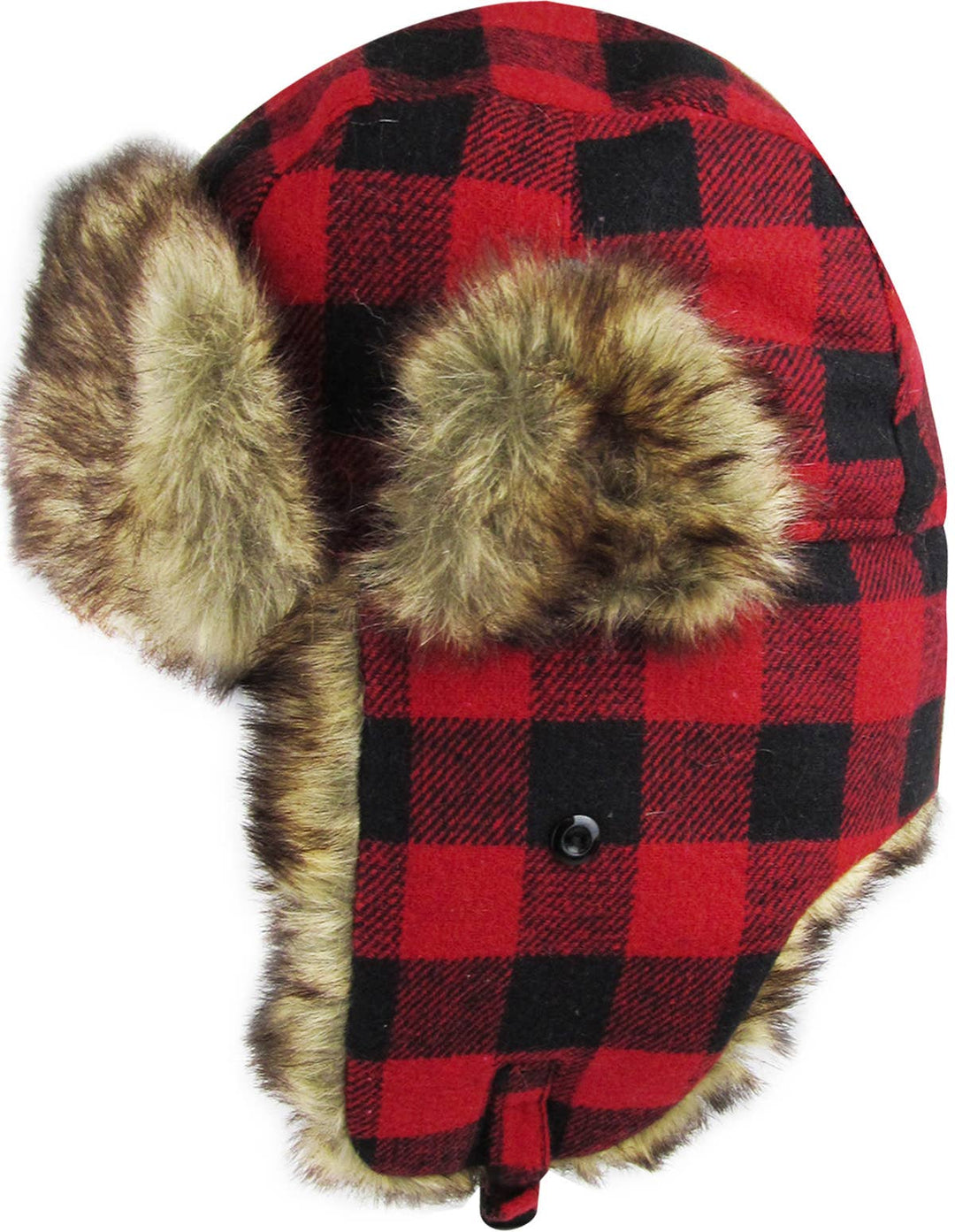 Buffalo Plaid Trapper: RED-BLK