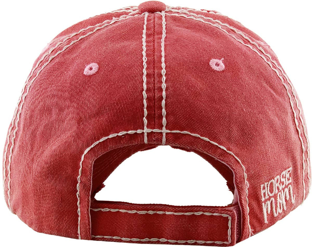 HORSE MOM Washed Vintage Ballcap: TUQ