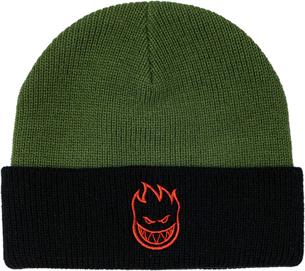 SF Bighead Cuff Beanie, Olive/Red