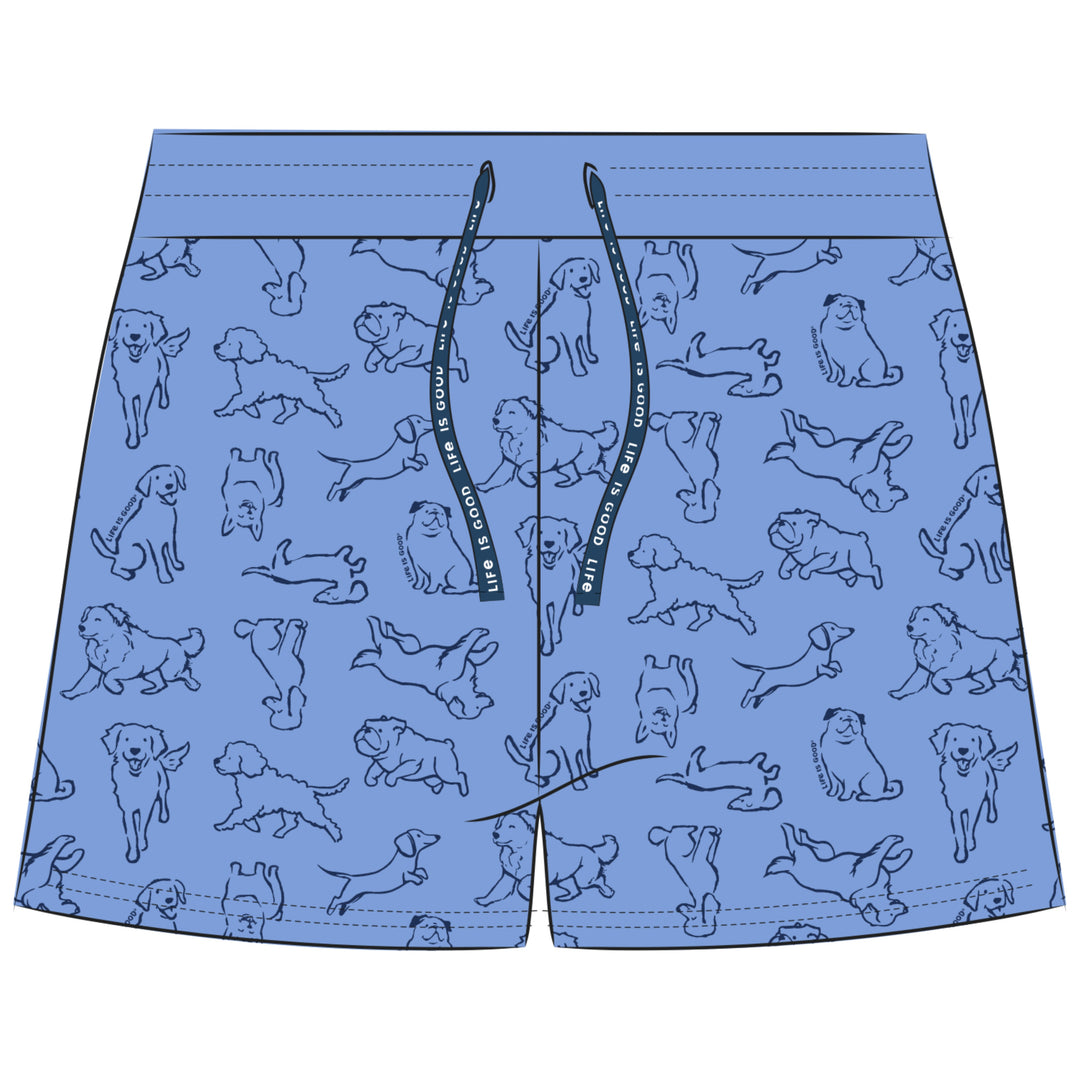 W'S SLEEP SHORTS SNUGGLE UP INKBRUSH DOG PATTERN