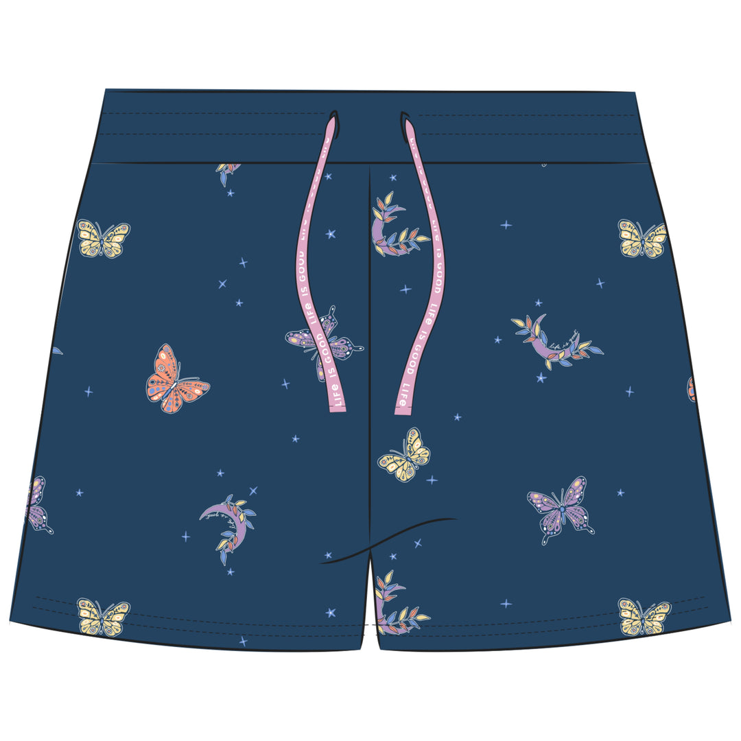 W'SSLEEP SHORTS SNUGGLE UP CELESTIAL BUTTERFLY PATTERN