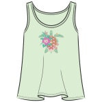 W'S Tank FINE LINE TROPICAL FLORAL TURTLE