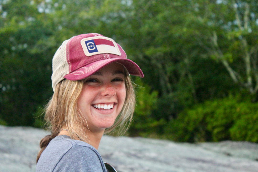 North Carolina Flag Patch Trucker Hat