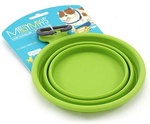 Messy Mutts Silicone Collapsible Bowl Green Small